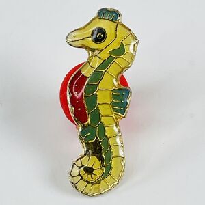 Colorful Seahorse Enamel Pin Brooch Marine Life Ocean Collectible